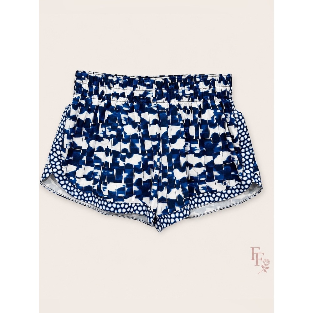 GapFit Blue Abstract Print Running Shorts Built-In Liner Women's Size XS